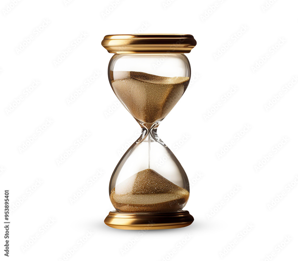 Hourglass Isolated on Transparent Background: Elegant Clip Art