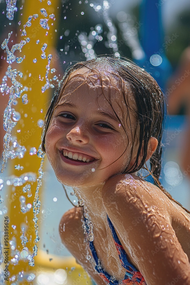 Girl plays in water Girl plays in water