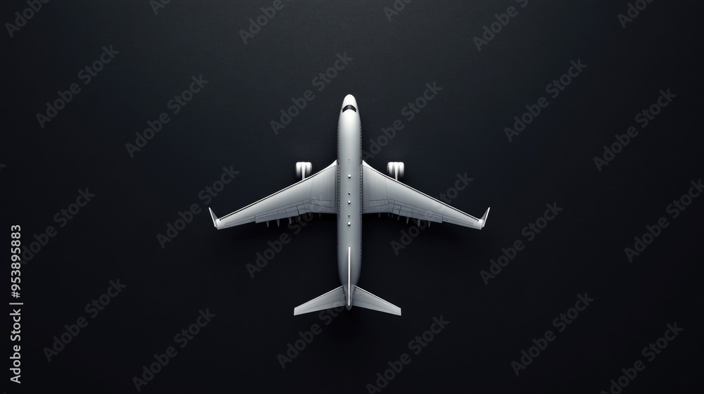 Jetliner flying through dark sky Jetliner flying through dark sky