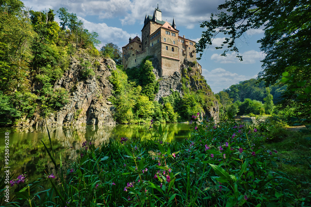 Fototapeta premium Burg Kriebstein - Sachsen - Deutschland - Mittelsachsen - Kriebethal - Höhenburg - Spornburg - Ostdeutschland - Castle in Saxony - Zschopau 