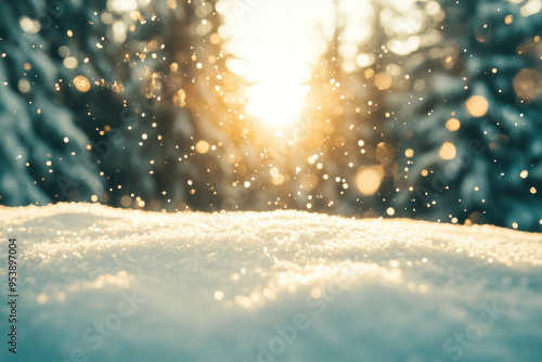 Winter Scene with Snowfall and Drifts