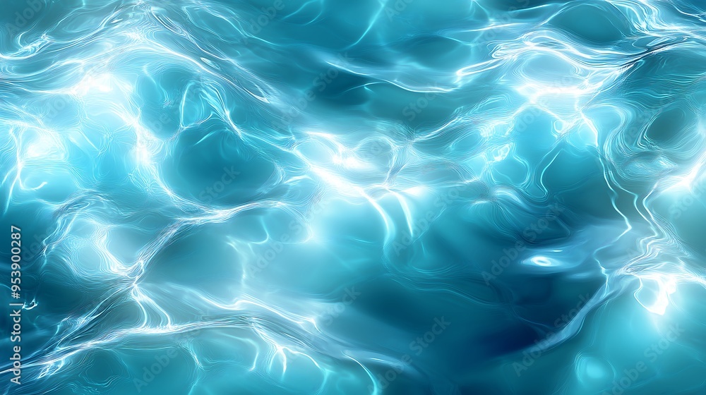 Clear Blue Water Surface with Sunlight Reflections Clear Blue Water Surface with Sunlight Reflections
