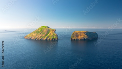 Islets in coastline of Terceira Island in Azores. Goats Islands.  photo