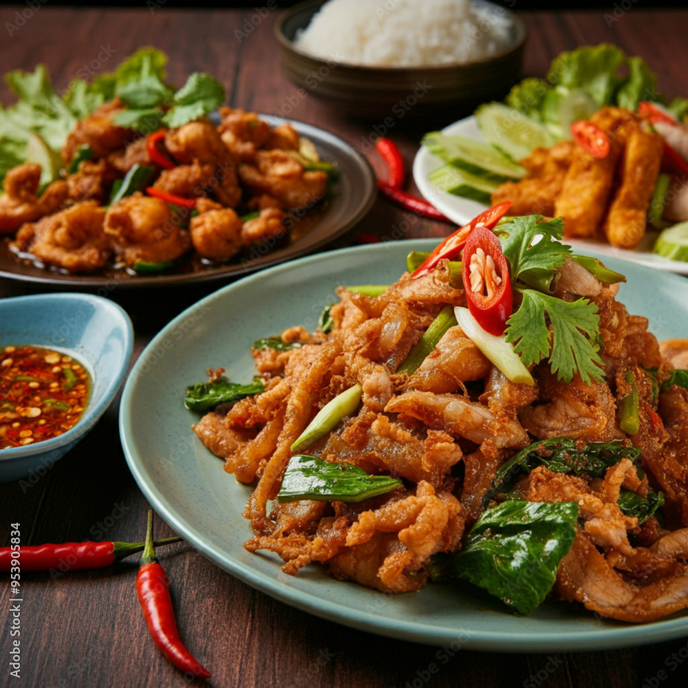 Thai food with lots of succulence and colors (1) Thai food with lots of succulence and colors (1)