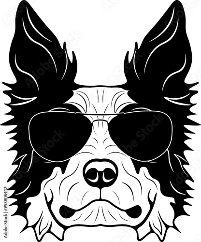 Border Collie In Sunglasses
