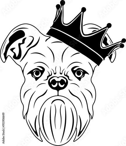 Brussels Griffon Wearing A Crown