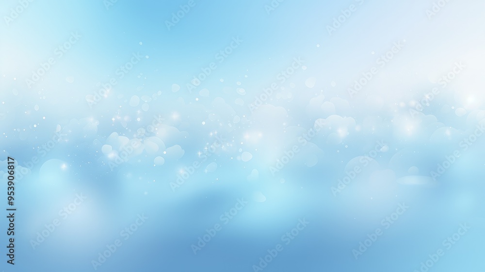 Fototapeta premium A soft, dreamy blue background with bokeh effects, ideal for presentations or creative projects.