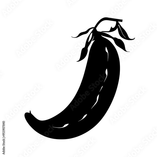 vector silhouette of a Broad Bean