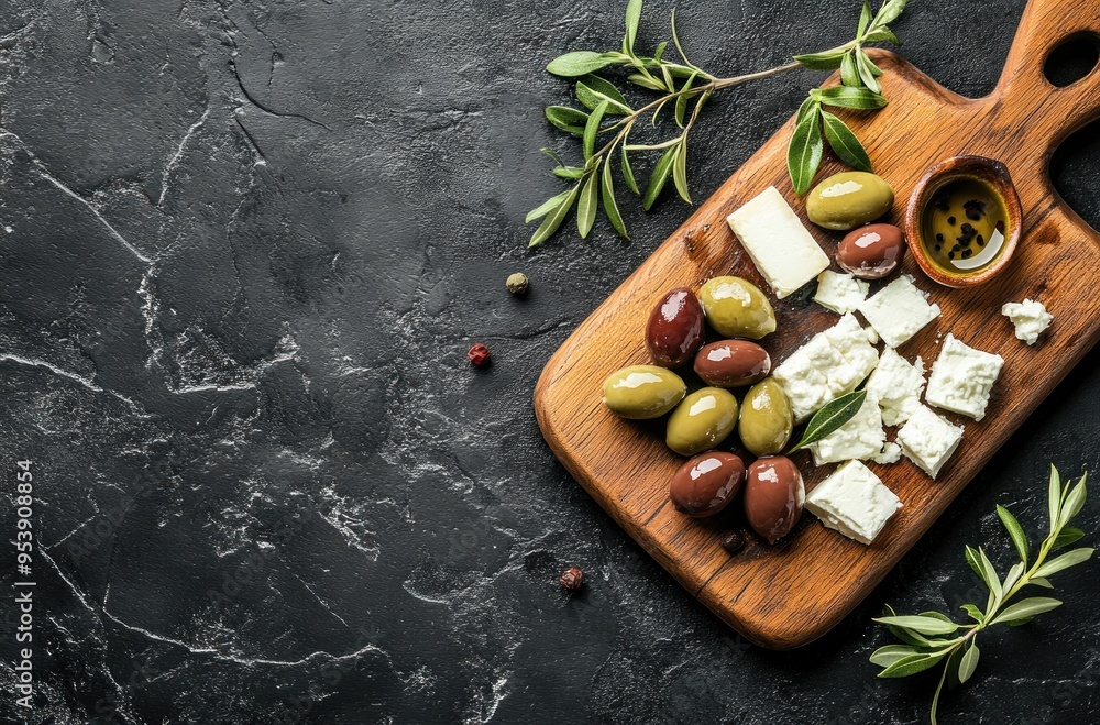 Fototapeta premium Greek Olive and Feta Cheese Appetizer