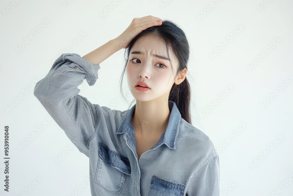 Eyeroll: Annoyed Asian Woman in Casual Clothes Standing with Bothered Face Expression Eyeroll: Annoyed Asian Woman in Casual Clothes Standing with Bothered Face Expression