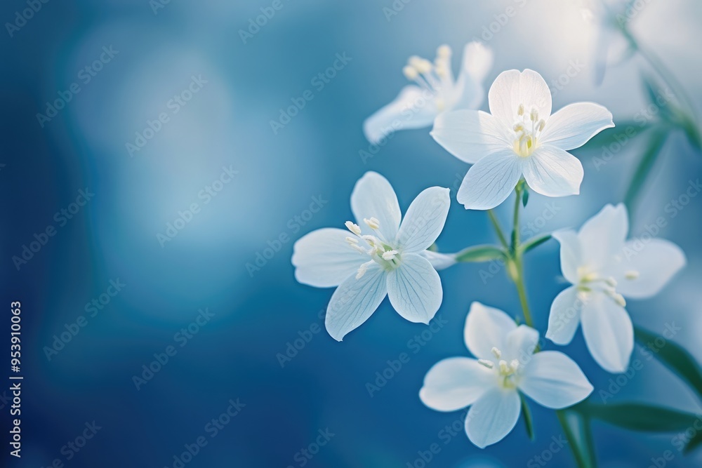 Eastern Sierra Flowers. Closeup of Beautiful White Blooming Flowers in California Mountains Eastern Sierra Flowers. Closeup of Beautiful White Blooming Flowers in California Mountains