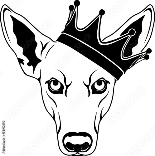 Carolina Dog Wearing A Crown