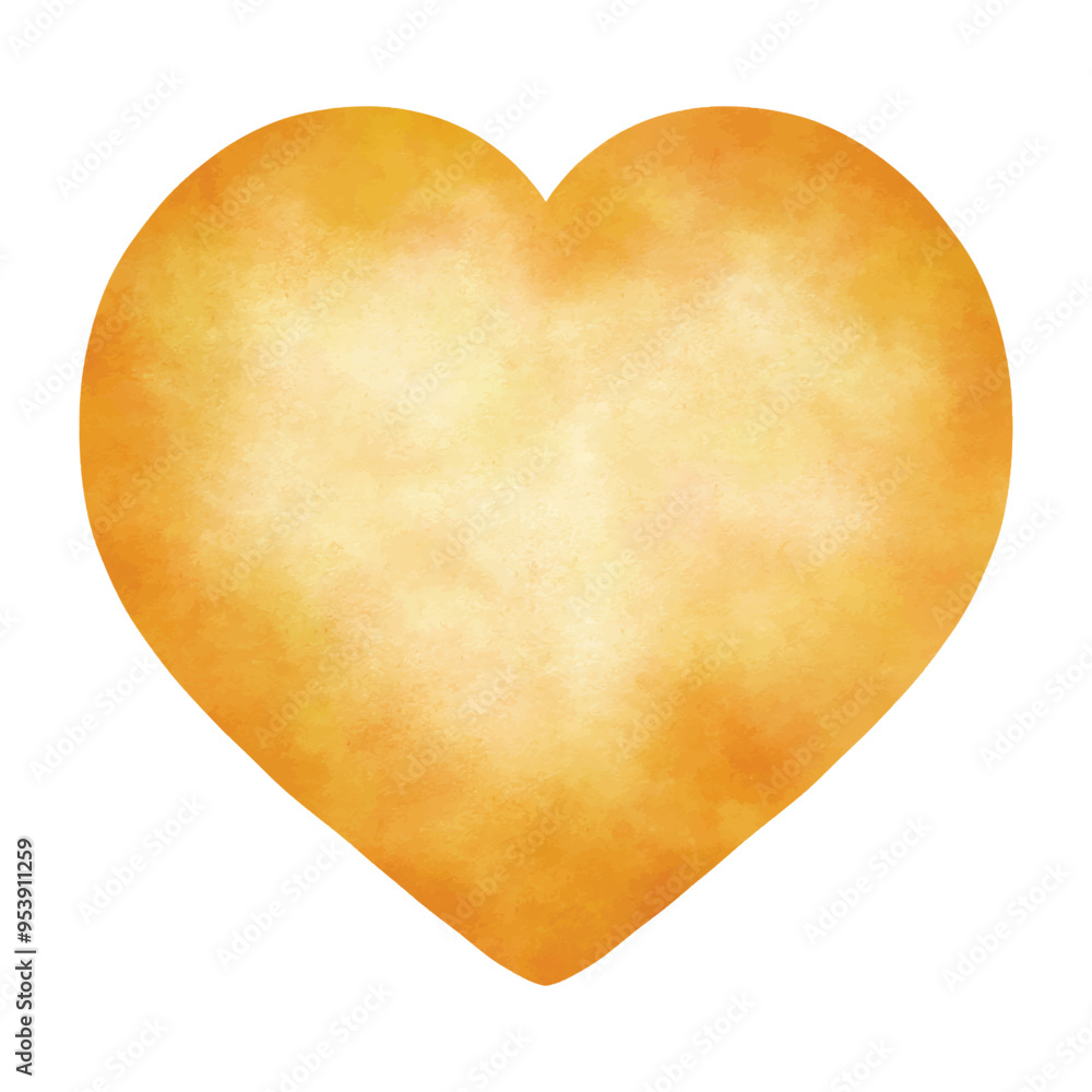 Water color yellow heart sweet honey Water color yellow heart sweet honey