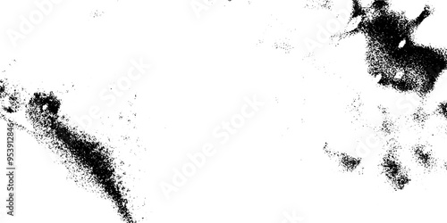 Noise effect with grain texture. Shape with grain gradient and stipple shadow. Dotted wave of paint. Grunge line.