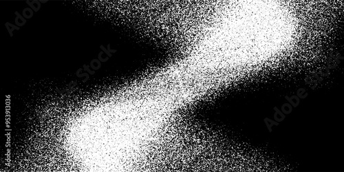 Grainy sand texture. Wavy stippled gradient background. Grunge noise dotwork wallpaper. Black dots, speckles, particles or granules