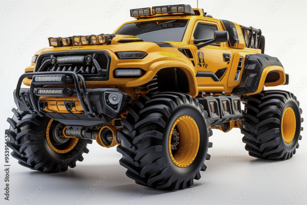 Custom monster truck with oversized tires and rugged design Custom monster truck with oversized tires and rugged design