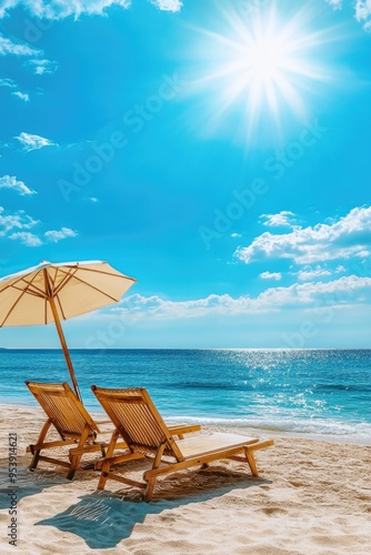 Beach furniture setup