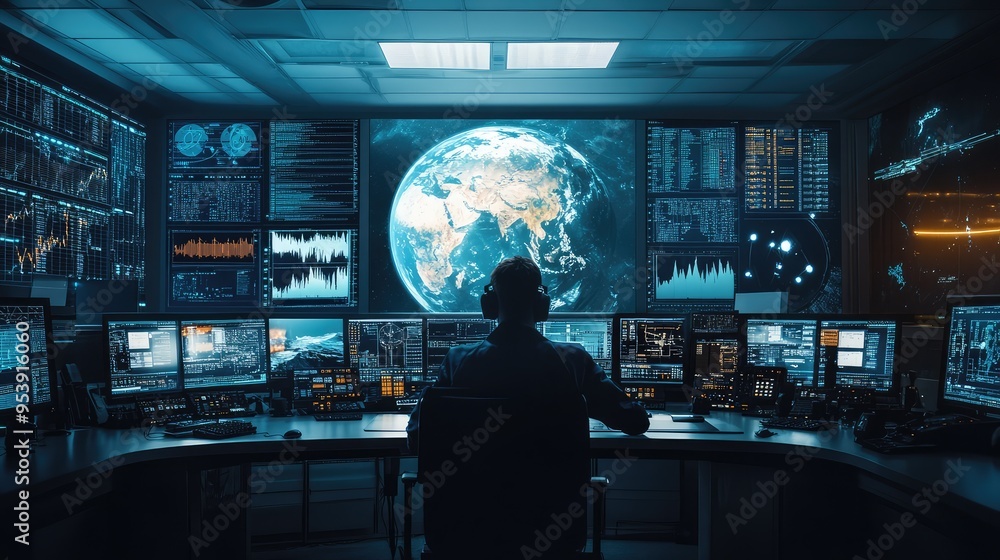 A mission control room with scientists and engineers monitoring a spacecraft journey to Mars, highlighting mission readiness A mission control room with scientists and engineers monitoring a spacecraft journey to Mars, highlighting mission readiness
