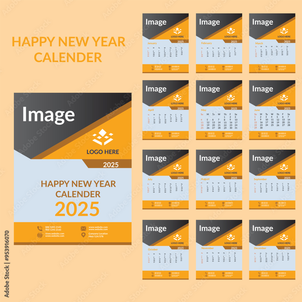 Calender 2025 Template Table Calender design month calender