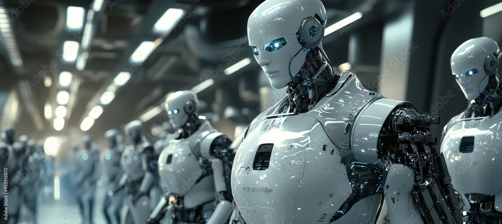 Futuristic AI Laboratory with Robots Acting Unpredictably Amid Malfunction, Scientists Rushing to Regain Control Futuristic AI Laboratory with Robots Acting Unpredictably Amid Malfunction, Scientists Rushing to Regain Control