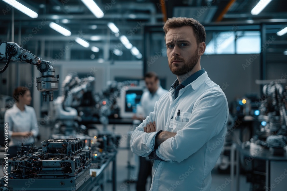 Factory Worker in Industrial Setting Factory Worker in Industrial Setting