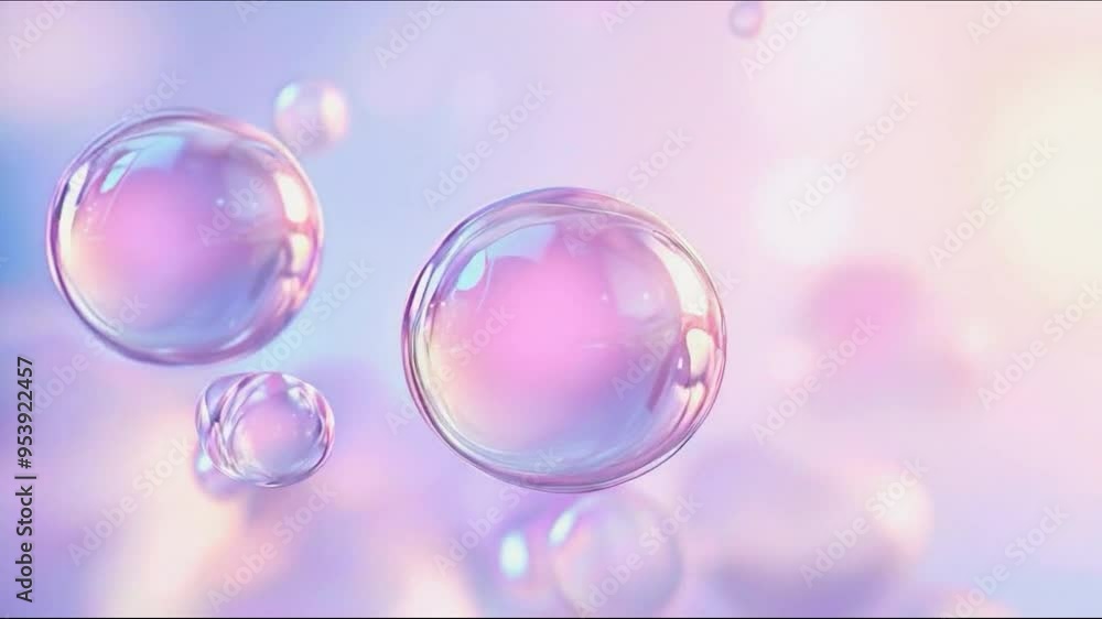A series of pink bubbles floating in the air 4K motion
