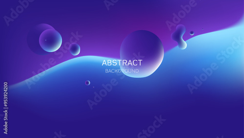 Abstract gradient blue purple neon background in liquid concept for poster banner and cover