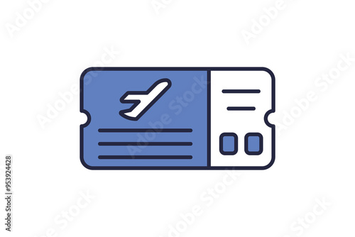 Travel ticket icon. icon related to action plan. suitable for web site, app, user interfaces. flat line icon style
