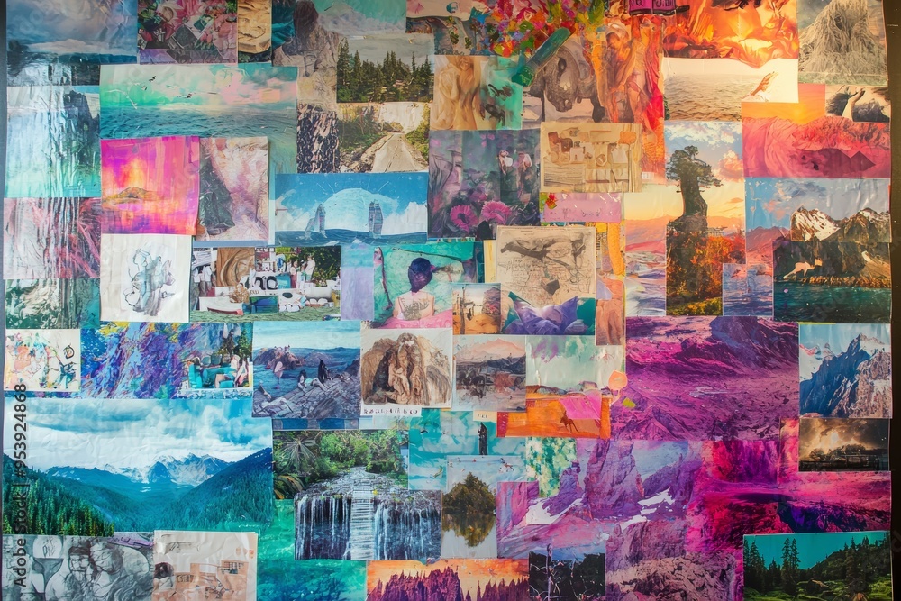 Vibrant Vision Board with Images and Affirmations for Goal Setting and Positive Thinking Vibrant Vision Board with Images and Affirmations for Goal Setting and Positive Thinking