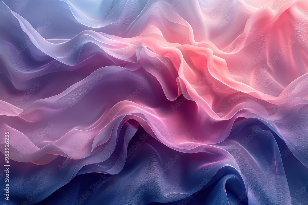 Abstract Background with Flowing Multicolored Fabric Waves in Soft Pastel Shades of Pink, Blue, and Purple Creating a Dreamy and Ethereal Appearanceabstract Abstract Background with Flowing Multicolored Fabric Waves in Soft Pastel Shades of Pink, Blue, and Purple Creating a Dreamy and Ethereal Appearanceabstract