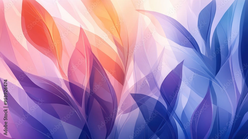 Abstract leaves in gentle breeze Abstract leaves in gentle breeze