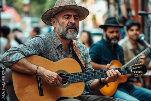 Street musicians playing in front of Spain,  Hobby