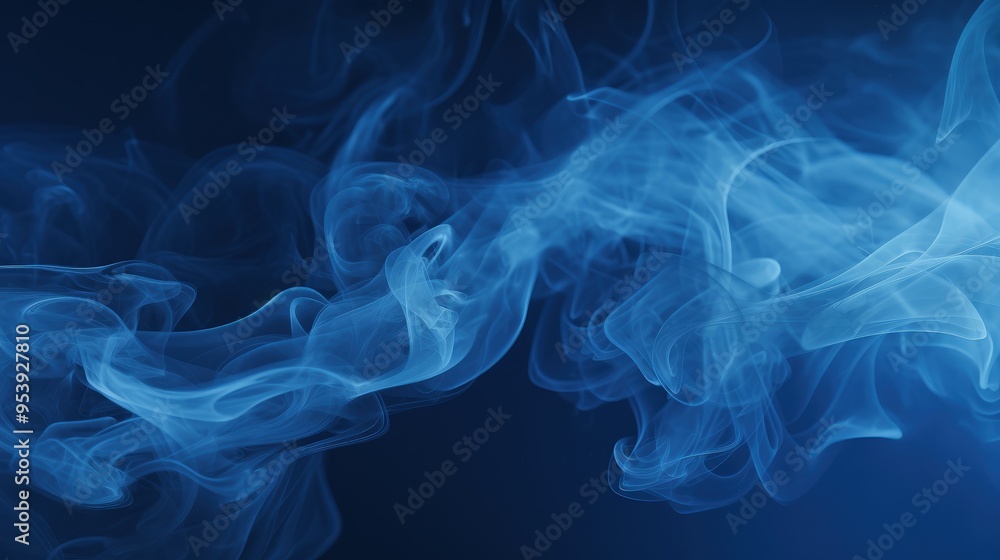 A captivating swirl of blue smoke against a dark background, creating an ethereal and dynamic visual effect. A captivating swirl of blue smoke against a dark background, creating an ethereal and dynamic visual effect.