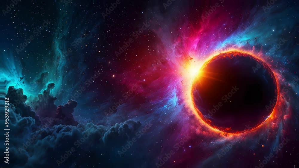 Background The phenomenon of the black hole vortex of the universe galaxy surrounded by cosmic energy. Galaxy wormhole, energy smoke wave, ring of fire vortex. Universe galaxy cosmic wallpaper. 4K Background The phenomenon of the black hole vortex of the universe galaxy surrounded by cosmic energy. Galaxy wormhole, energy smoke wave, ring of fire vortex. Universe galaxy cosmic wallpaper. 4K