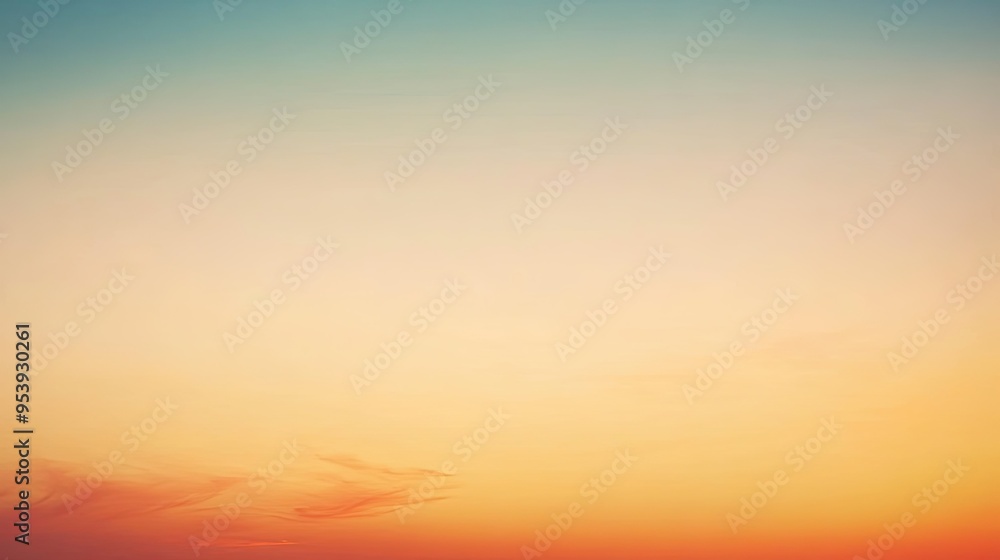 Fototapeta premium Gradient blur Overlay Orange Sky Evening Sunset Sunrise Pastel Soft Effect Background Pattern 