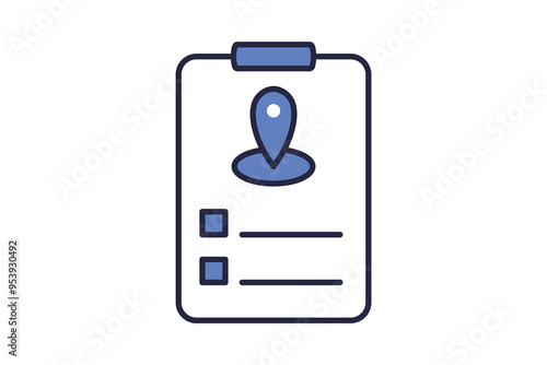 Travel itinerary icon. icon related to action plan. suitable for web site, app, user interfaces. flat line icon style