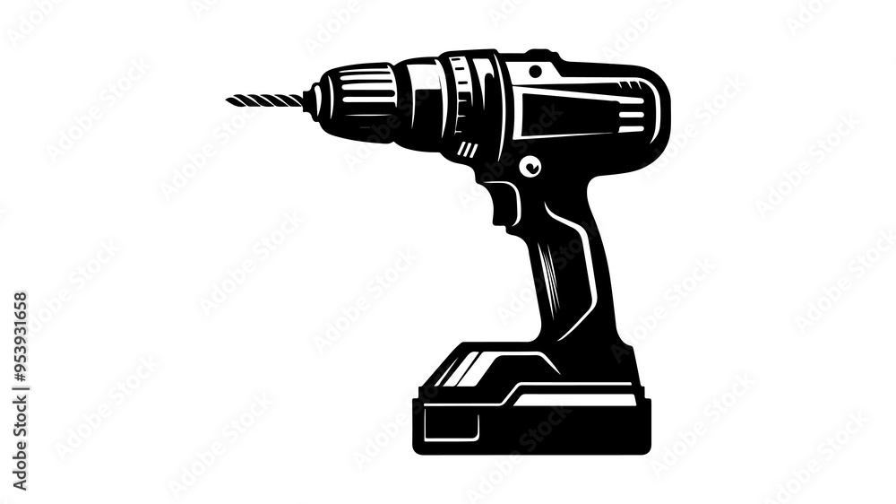 Drill silhouette vector illustration. Drill silhouette vector illustration.