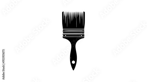 Paintbrush silhouette vector illustration.