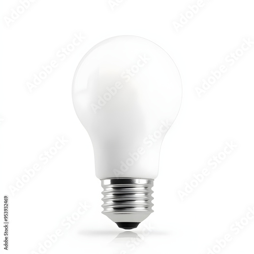 one led light bulb on isolated white background, front view