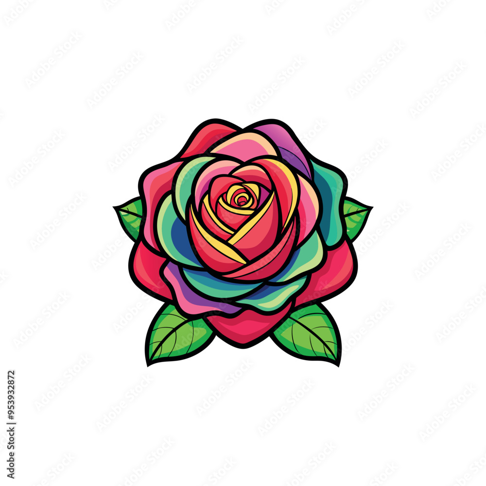 rose and flower vector illustration rose and flower vector illustration