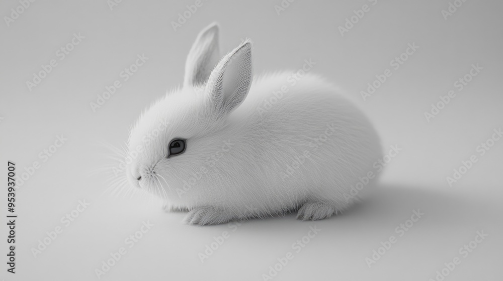 White Rabbit Sitting