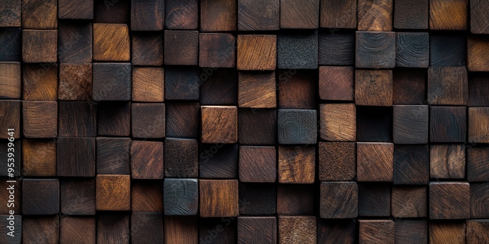Wooden Block Wall Close Up Wooden Block Wall Close Up