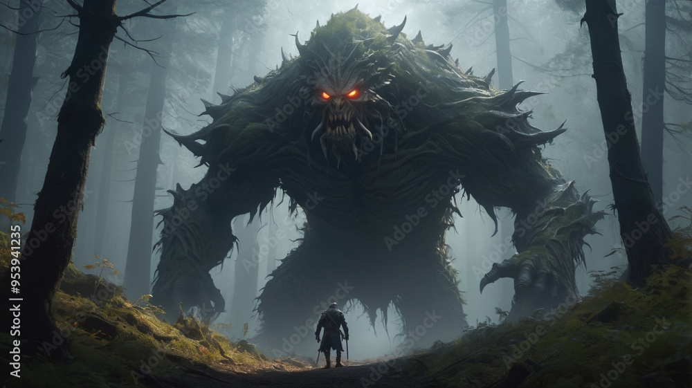 The monster, with his massive, stitched-together body and greenish skin ...