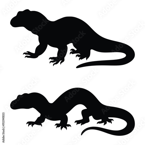 Komodo Dragon Clip Art of Reptile Species