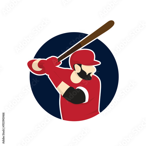 Baseball logo vector, baseball badge circle,sport logo,team identity,vector illustration. suitable for use as a sports club or community logo