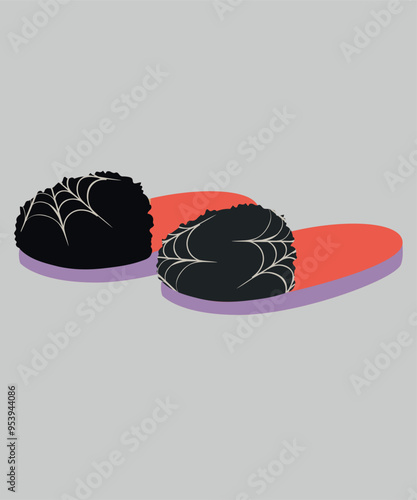 Cute  Sunflower Illustration with Home Slippers at Web Pattern