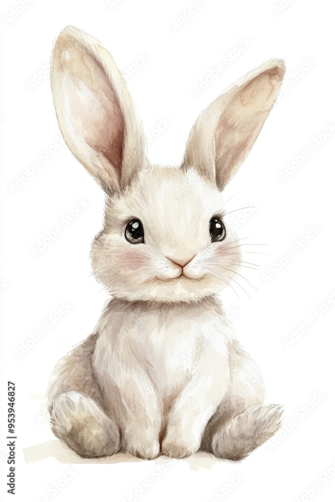 Obraz premium White Rabbit Watercolor
