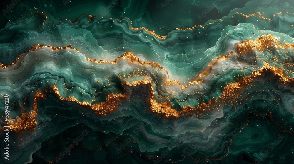 elegant malachite textures, green marble with gold veins, luxury interior decor, skinali, kitchen apron. Marble wall. Marble countertop elegant malachite textures, green marble with gold veins, luxury interior decor, skinali, kitchen apron. Marble wall. Marble countertop