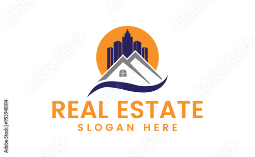 Real estate business logo, house logo icon, vector illustration logo design, building, construction, roof, estate, contractor, apartment, realtor, property, commercial, residential, corporate, flat