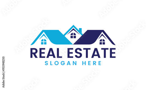 Real estate business logo, house logo icon, vector illustration logo design, building, construction, roof, estate, contractor, apartment, realtor, property, commercial, residential, corporate, flat